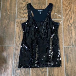 Sequin black tank